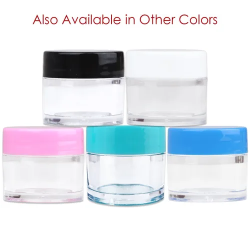 Miniatura 8 de Beauticom - Tarros de plástico transparente de pared gruesa a prueba de fugas, 0.25 oz/0.2 fl oz (cantidad: 12 paquetes) con tapas rosas