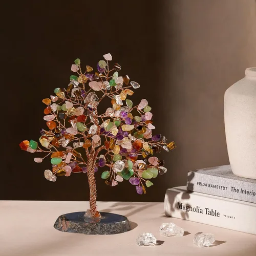 Miniatura 5 de KARMA AND LUCK, Invigorate Feng Shui Árbol de la Vida Decoración del Hogar con piedras preciosas reales, envuelto a mano con alambre de cobre sobre