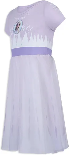 Miniatura 7 de Disney Vestido de Frozen para niñas, vestido de princesa Elsa copo de nieve, blancorosalila