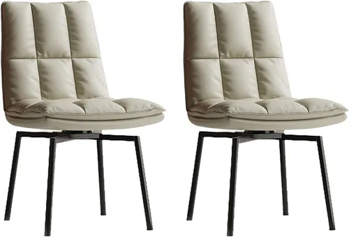 Miniatura 18 de Silla giratoria de cocina de comedor, silla de cocina tapizada de piel sintética, sillas de comedor, sillas de sala de estar, modernas de mediados