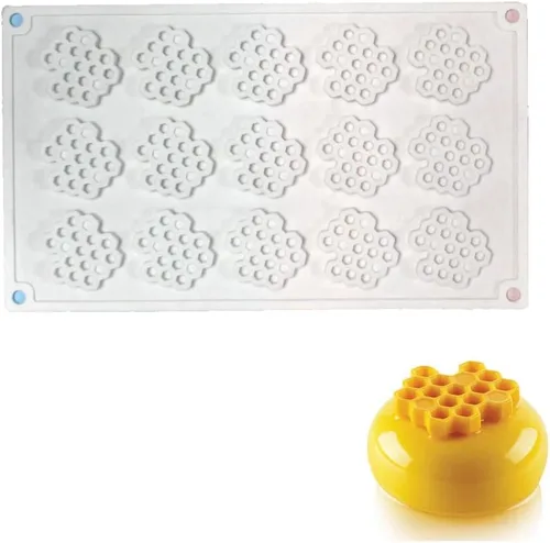 Miniatura 8 de Moldes de silicona de 15 cavidades para panal de abeja de chocolate, molde de panal de abeja de silicona para fondant, moldes de silicona para panal