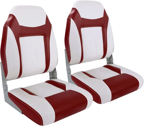Miniatura 12 de NORTHCAPTAIN S1 Deluxe - Un par de asientos de barco de pesca plegables con respaldo alto/respaldo bajo para pesca, sillas de barco