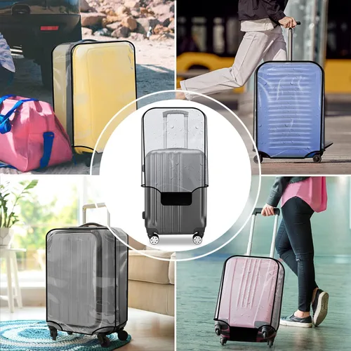 Miniatura 6 de JZRTravel Funda de equipaje de 3 piezas de PVC transparente impermeable para maleta, protector de maleta de equipaje para ruedas giratorias