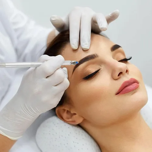Miniatura 5 de Pinkiou Agujas de microblading de henna para cejas, desechables, grado médico, SUS316, 18U, hoja de microcuchilla para laminación de cejas