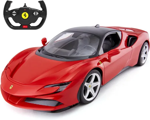 RASTAR 1/14 Ferrari SF90 Stradale Coche con control remoto por radio, modelo de auto de juguete Ferrari SF90 para niños y niños, 2.4G