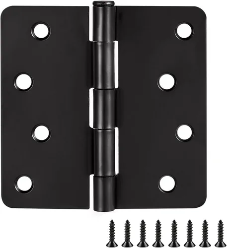 Miniatura 15 de Design House Bisagras para puerta interior, 4.0 in. x 4.0 in., Redondeado, 1/4-pulg Radio, Acero, Pre-Lubricado, Herrajes para Puerta, Negro Mate