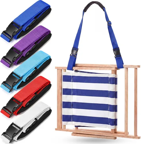 Miniatura 29 de Sanwuta Correa de transporte ajustable para silla de playa, correas para silla de camping, plegables, para playa, mochilero, bicicletas plegables