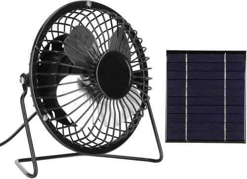Ventilador de panel solar 2.5W 5V Ventilador de energía solar Salida USB Ventilador de escape alimentado por energía solar Ventilador de escritorio