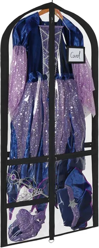 Miniatura 7 de Univivi Bolsas de PVC transparente para disfraz de baile, bolsa de ropa de 35 pulgadas para competiciones de baile, con 3 bolsillos separados