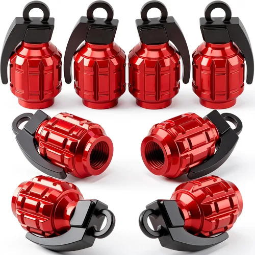 Miniatura 48 de 4 piezas tapas de vástago de válvula de neumático estilo bola 8, cubiertas universales de vástago de válvula de neumático con núcleo de cobre a