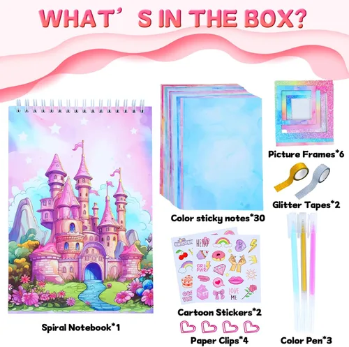 Miniatura 5 de Souroyea Kit de diario de bricolaje para niñas, juego de diario para niñas adolescentes, regalos de Navidad y cumpleaños para niñas de 7, 8, 9, 10