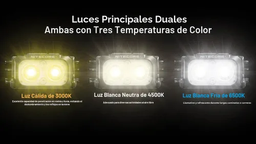 Miniatura 2 de Nitecore NU25 MCT UL Linterna frontal ultraligera de 400 lúmenes, recargable USB-C para mochilero, camping y running