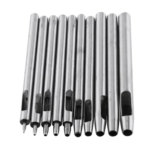 Miniatura 6 de Juego de herramientas de perforaciones de 0.020-0.197 in para correas de reloj de goma de cuero, cinturones, herramienta de corte de agujero