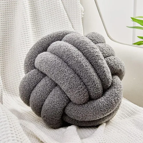 Miniatura 24 de Uvvyui Bola de Almohada con Nudo, Almohadas Decorativas Suaves para el Hogar, Almohada Redonda de Tiro, Almohada de Felpa Anudada Hecha a Mano
