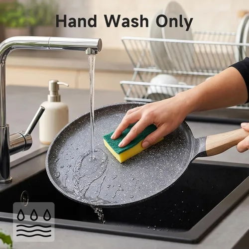 Miniatura 9 de JEETEE Sartén para Crepas Antiadherente, Sartén Parrilla Comales Para Tortillas de 9.5 Pulgadas para Estufa, Sartén Plana para Panqueques Dosa Tawa