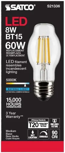 Miniatura 5 de Satco 6Pk 8w BT15 LED 5000K base mediana regulable - 60w equiv