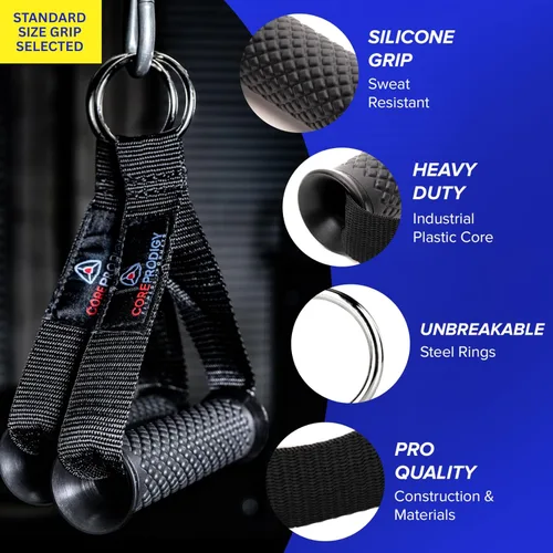 Miniatura 2 de Core Prodigy Asas de ejercicio resistentes - Accesorios de agarre para poleas de máquinas de cable, equipos de gimnasio, bandas de resistencia