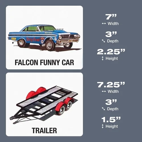 Miniatura 5 de AMT Cal Drag Combo 1964 Galaxie, AWB Falcon & Trailer Kit de modelo a escala 1:25