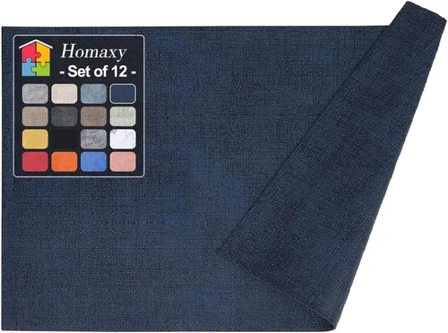 Miniatura 11 de Homaxy - Juego de 6 manteles individuales de piel sintética resistentes al calor para mesa de comedor, impermeables, lavables, limpiables, manteles