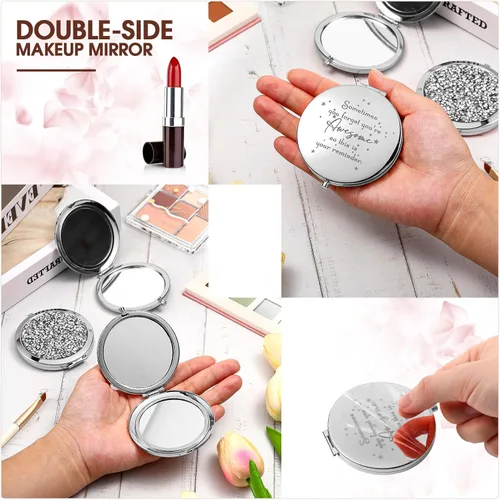 Miniatura 4 de Roowest 10 piezas de espejo compacto de regalos para mujeres, Sometimes You Forget Your Awesome Bulk Apreciation Party Favores para empleados, Blanco