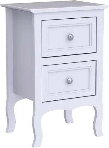Miniatura 5 de Karl home Juego de 2 mesitas de noche marrones para dormitorio, mesita de noche pequeña vintage con cajones, mesa auxiliar de estilo granja, mesas