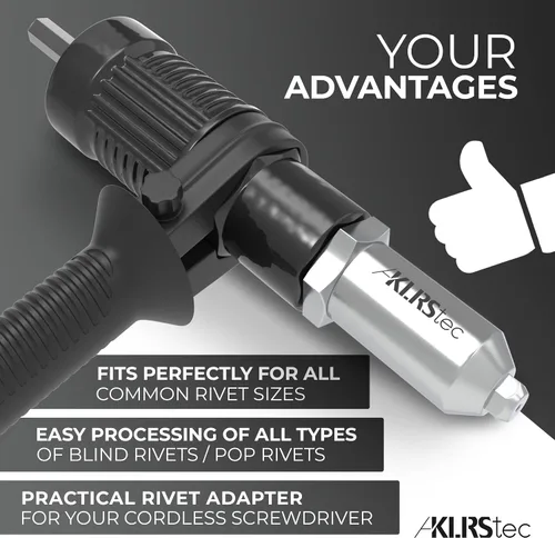 Miniatura 4 de KLRStec adaptador profesional para pistola de remaches - Accesorio de remache para destornilladores y taladros inalámbricos - Procesamiento fácil