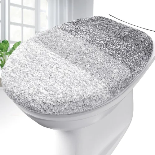 Miniatura 34 de OLANLY Funda de Asiento de Inodoro de Microfibra Suave para Baño, Fundas Lavables a Máquina, 17.5x15 Pulgadas, con Soporte de Goma que se Mantiene