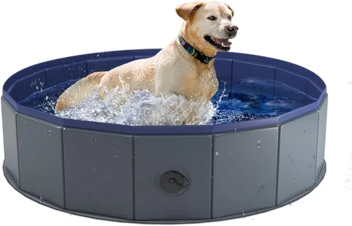 Miniatura 9 de Niubya - Alberca plegable para perros de plástico duro, bañera portátil para mascotas, perros y gatos, piscina para vadeo de mascotas