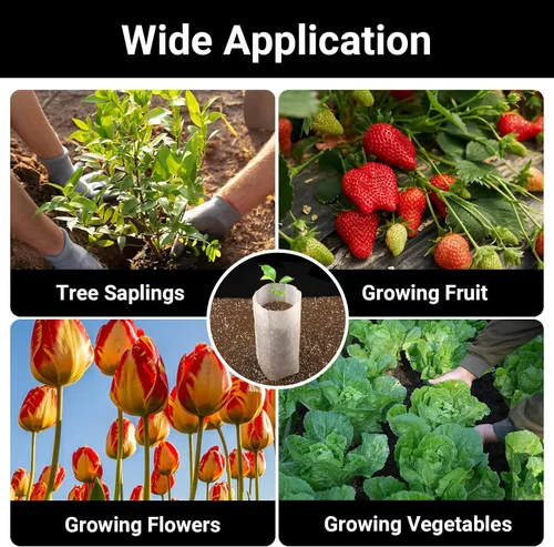 Miniatura 6 de 100 bolsas de vivero para plantas – 7.87 x 13.77 pulgadas, bolsas transpirables de cultivo de plantas, macetas de tela para cultivo de plantas
