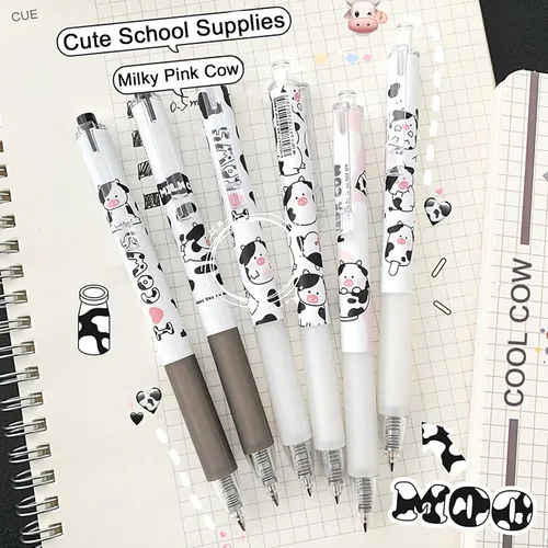 Miniatura 5 de Lindos bolígrafos kawaii de tinta negra de 0.020 in, punta fina, bolígrafo de escritura suave para suministros escolares de oficina, regalos