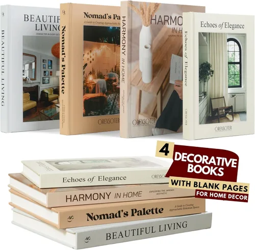 Miniatura 2 de Juego de 4 libros decorativos para decoración del hogar, juego de 4 libros grandes de decoración sintética, mesa de café, libros de tapa dura