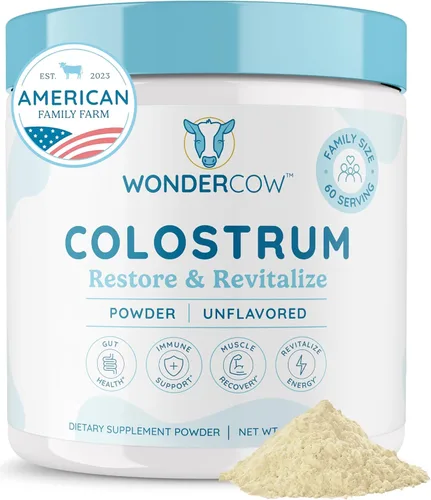 Miniatura 10 de WONDERCOW Polvo de Suplemento de Calostro para la Salud Intestinal, Apoyo Inmunológico, Recuperación Muscular y Bienestar Superalimento Natural