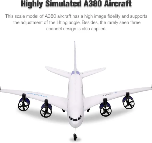Miniatura 2 de Avión RC A380 GoolRC, avión de control remoto de 2.4G y 3 canales, avión RC fácil de volar para principiantes, juguetes de modelo de planeador