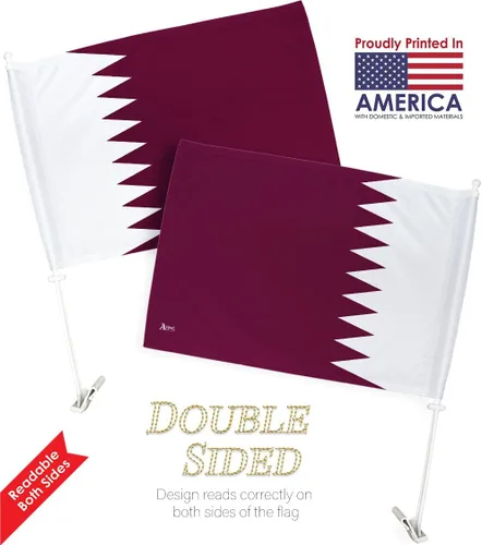 Miniatura 4 de Bandera de coche de Qatar para la Copa del Mundo 2022, 2 unidades, 32 banderas de país para carros, decoración de automóviles, pancarta pequeña