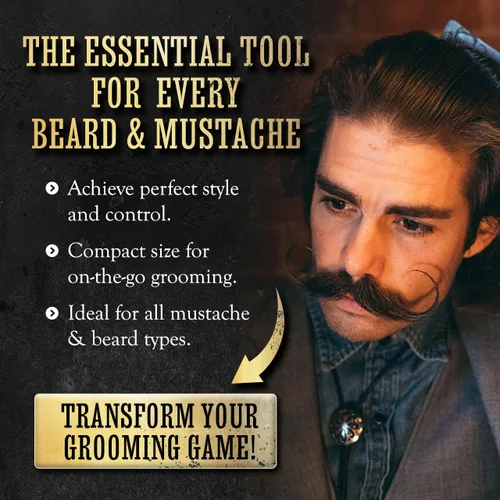 Miniatura 6 de Cera para bigote, agarre fuerte, muerte súbita de 1 oz, estaño y platino, peine para bigote para hombre, kit combinado de aseo para manillar bigote