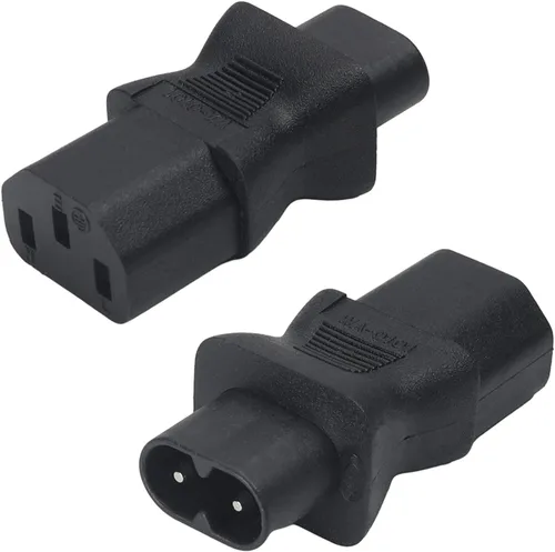 Miniatura 6 de Fielect C14 macho a hembra US NEMA 5-15R adaptador de enchufe convertidor C14 a NEMA 5-15R enchufe adaptador de corriente, 1 unids