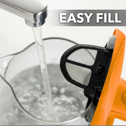Miniatura 5 de OVENTE Hervidor Eléctrico, 1.5L de Vidrio de Borosilicato para Encimera, Calentador y Hervidor de Agua para Café o Té, Libre de BPA, Apagado Naranja
