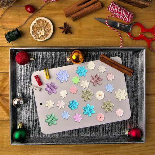 Miniatura 4 de 3 moldes de silicona para fondant, 30 cavidades 3D, molde de copo de nieve de Navidad, decoración de tartas, decoración de cupcakes, proyectos