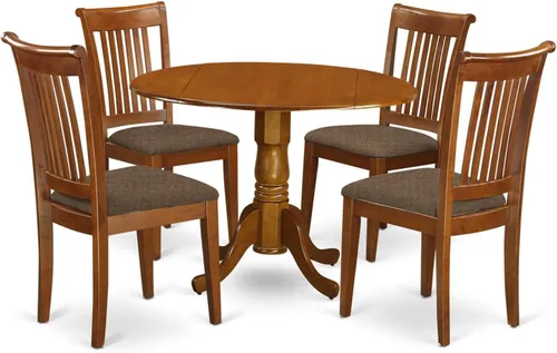 Miniatura 11 de East West Furniture Dublin - Juego de comedor de madera de 5 piezas con asiento de cojín en roble 2-Roble