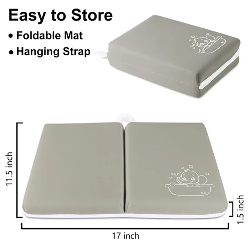 Miniatura 2 de Rodillera de baño – Rodillera de baño extra gruesa de 1.5 pulgadas de goma antideslizante – Rodillera plegable para bañera grande de seguridad