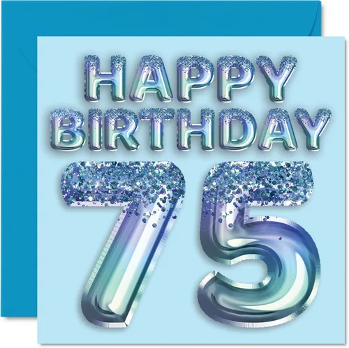 Miniatura 171 de Stuff4 Tarjeta de primer cumpleaños para niños, globo de fiesta con purpurina azul, tarjetas de feliz cumpleaños para niño de 1 año, nieto, hijo, 57