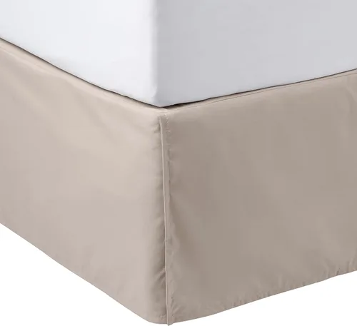 Miniatura 9 de Amazon Basics Falda de cama ligera plisada suave, lavable a máquina, tamaño King, color blanco hueso, sólido Blanco roto