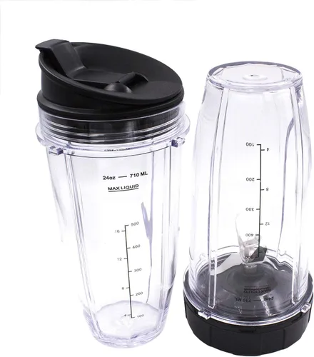 Miniatura 3 de Vaso de repuesto para licuadora con tapa (paquete de 2) vasos de 24 onzas para Ninja Auto iQ BL480 BL482 BL642 BL682 BL450 BN401 BN751 BN801 Foodi