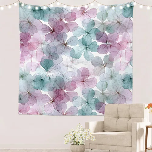 Miniatura 32 de Batmerry Tapiz de pintura abstracta apagado, trazos de expresión artística arte de pared, decoración para colgar, fibra de poliéster, blanco