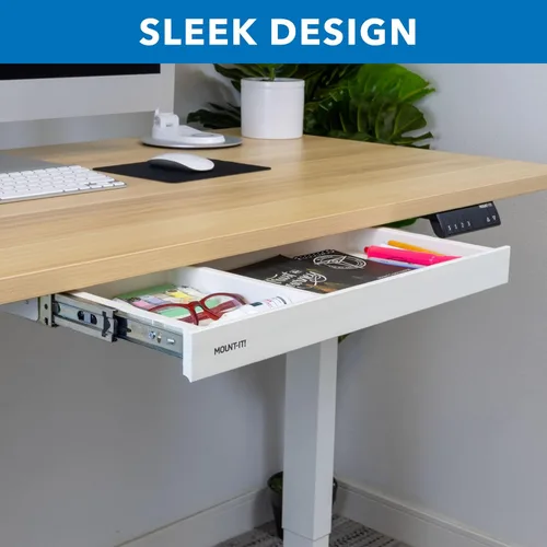 Miniatura 4 de Mount-It! Cajón de almacenamiento debajo del escritorio, organizador de cajones poco profundos para debajo del escritorio, accesorio de Blanco