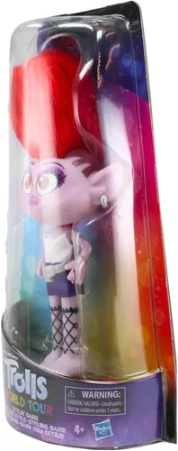 Miniatura 6 de DREAMWORKS TROLLS Stylin' Barb Fashion Doll con vestido extraíble y accesorio para el cabello, inspirada en Trolls World Tour, niñas de 4 años