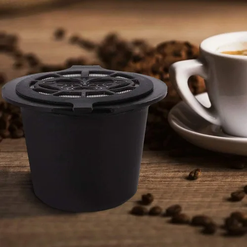 Miniatura 4 de 3 cápsulas reutilizables para el hogar, cápsulas de café para el hogar, cápsulas recargables aptas para Nespresso (negro)