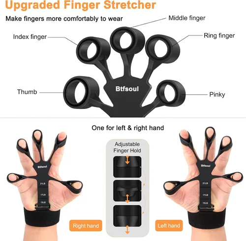 Miniatura 5 de Kit de entrenamiento de fuerza de agarre con fortalecedor de agarre de mano, ejercitador de dedos, anillo de entrenamiento de antebrazo, estirador