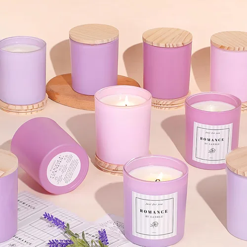 Miniatura 12 de 12 tarros de velas rosas surtidos para hacer velas, tarros de vela vacíos de 10 onzas con tapas y etiquetas de bambú, tarro de vela de vidrio