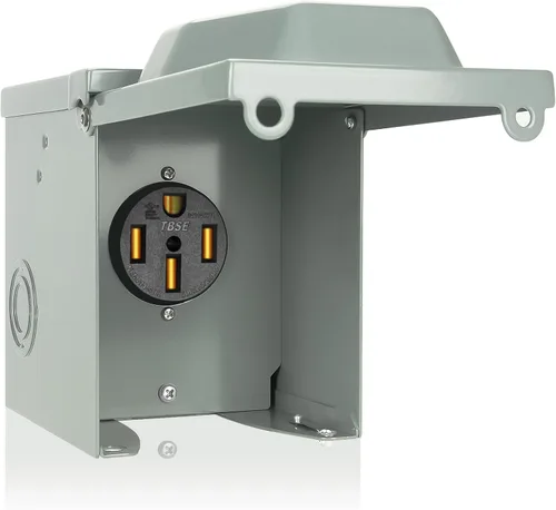 Miniatura 7 de BEBOBLY Caja de toma de corriente de 30 amperios para RV, receptáculo NEMA TT-30R de 125 voltios, enchufe exterior cerrado y con cerradura, panel